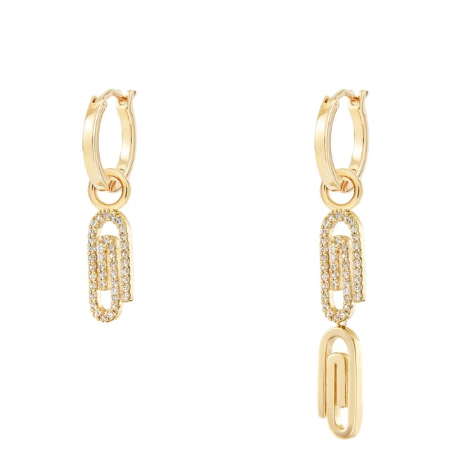 Rosie Fortescue Jewellery Gold Paperclip Charm Hoops