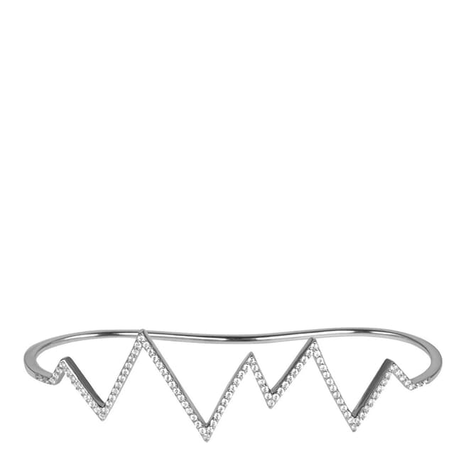 Rosie Fortescue Jewellery Silver Heartbeat Hand Cuff with White Stones