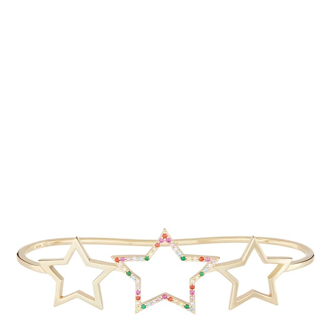 Rosie Fortescue Jewellery Gold Rainbow Star Hand Cuff