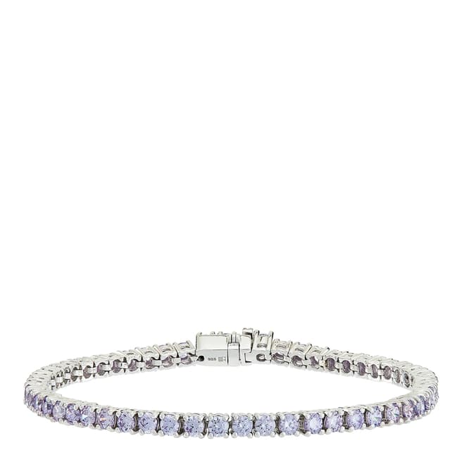 Rosie Fortescue Jewellery Silver Tennis Bracelet with Lilac Stones