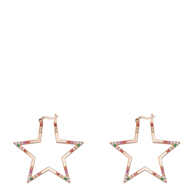 Rosie Fortescue Jewellery Rose Gold Large Star Hoops