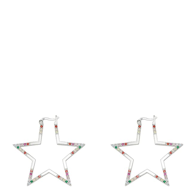 Rosie Fortescue Jewellery Silver Large Star Hoops