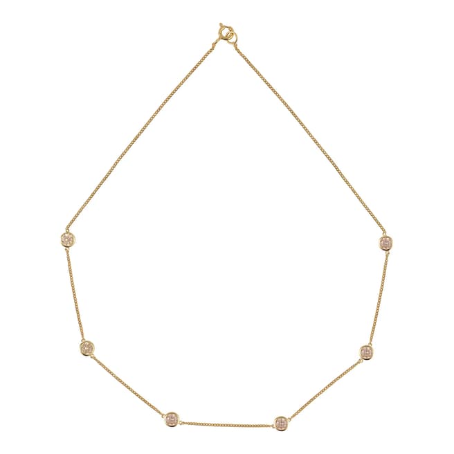 Rosie Fortescue Jewellery Gold Tight Chain Necklace with Champagne Stones