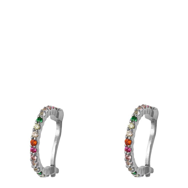Rosie Fortescue Jewellery Silver Rainbow Huggy Hoops