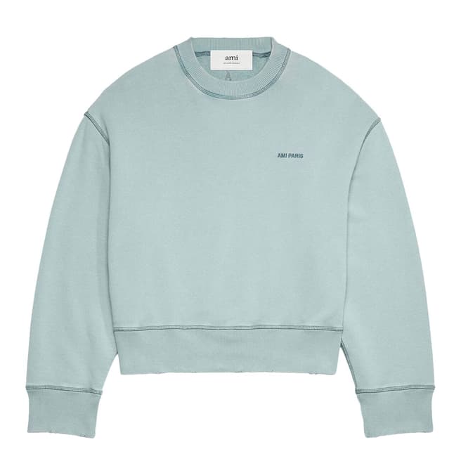 AMI Paris Unisex Blue Fade Out Cotton Sweatshirt