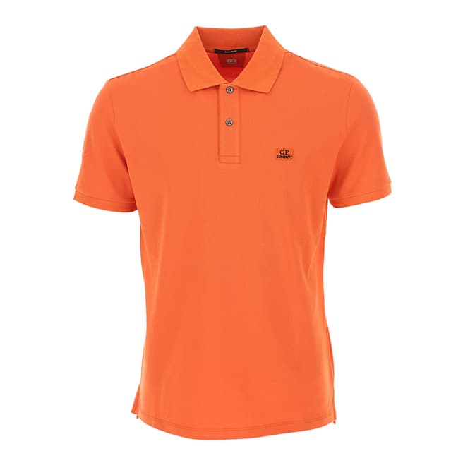 C.P. Company Orange Pique Cotton Polo Shirt