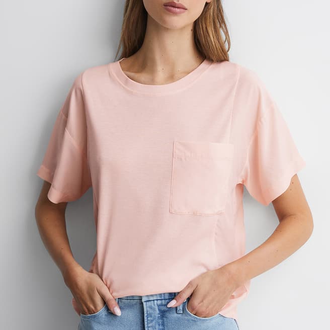 Reiss Pale Pink Sofia Cotton Blend T-Shirt