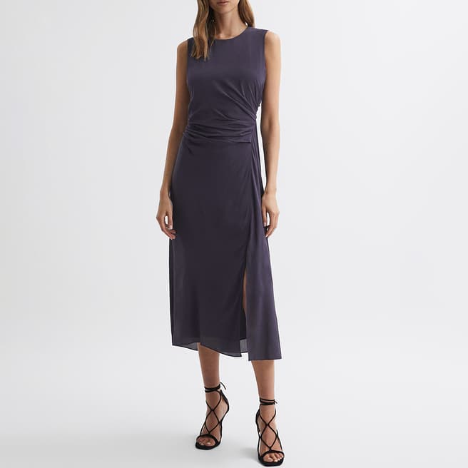 Reiss Slate Lexi Ruched Bodycon Dress