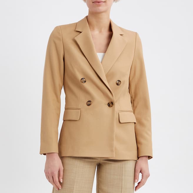 Reiss Camel Adelaide Double Breasted Blazer