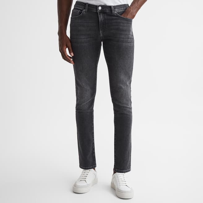 Reiss Washed Black Woodland Stretch Jeans