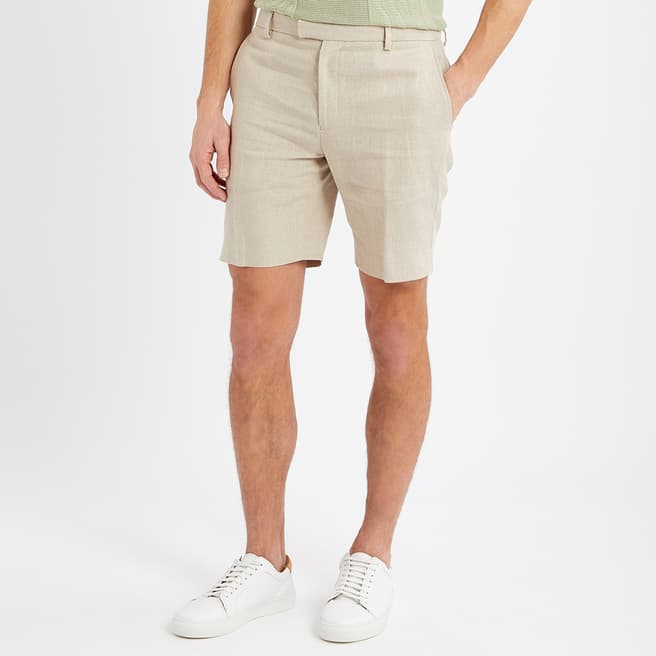 Reiss Sand Gosnold Slim Fit Linen Shorts