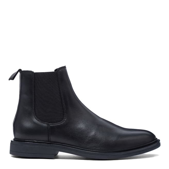 Reiss Black Brenor Leather Chelsea Boots