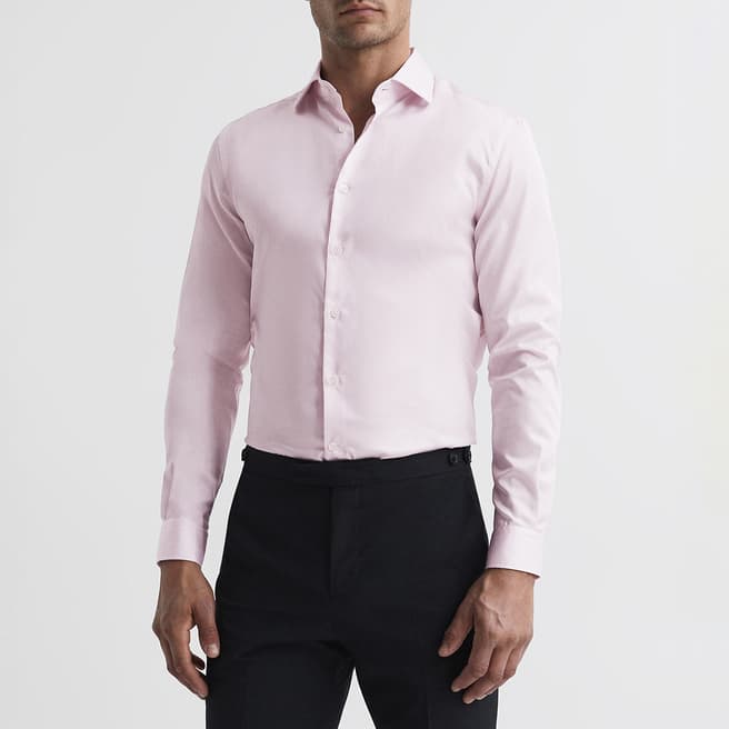 Reiss Pink Remote Slim Cotton Shirt