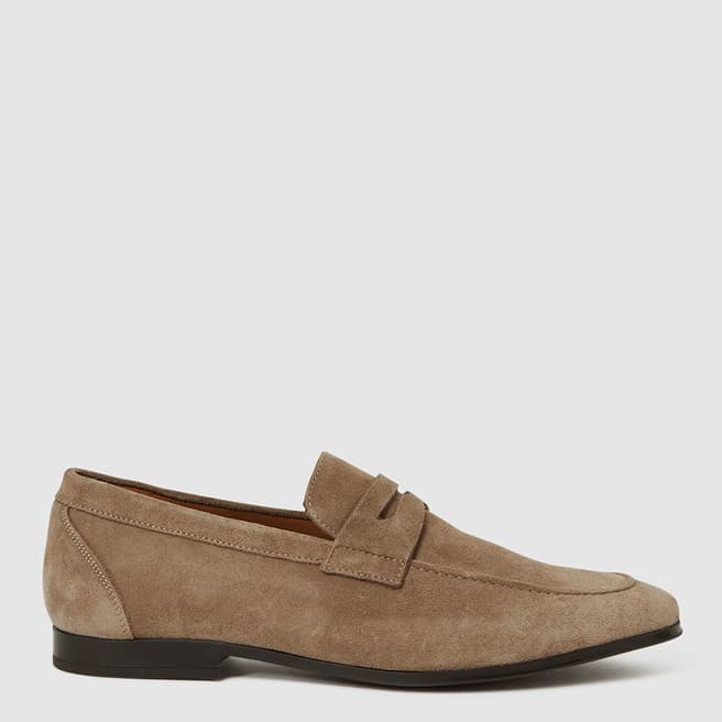 Reiss Stone Bray Suede Loafers