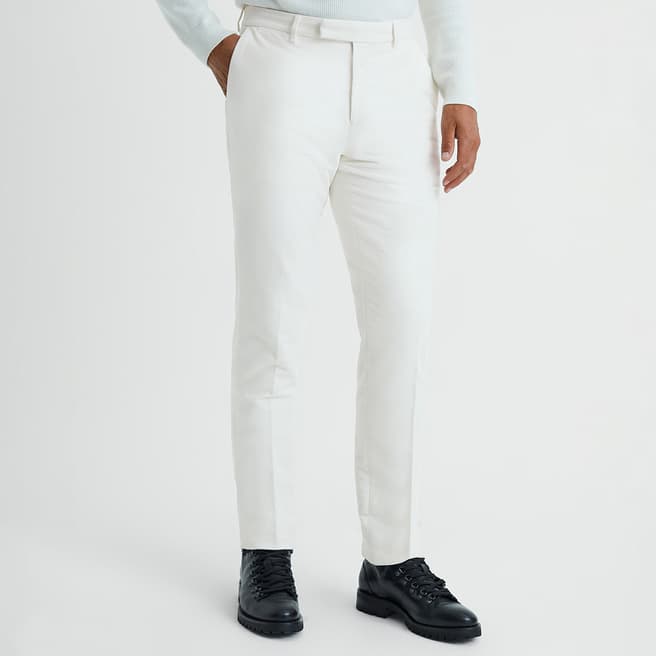 Reiss Off White Spark Cotton Blend Trousers