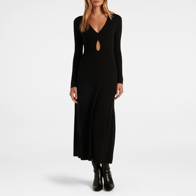 Forever New Black Madelyn Tear Drop Cut Out Dress