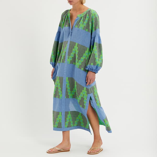 Devotion Blue & Green Korali Maxi Dress 