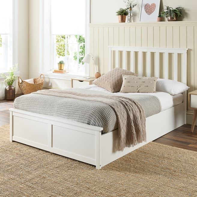 Aspire Furniture Wooden Ottoman Bed, Double
