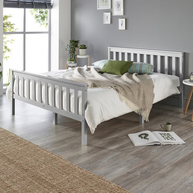 Aspire Furniture Atlantic Bed Frame in Grey, Single