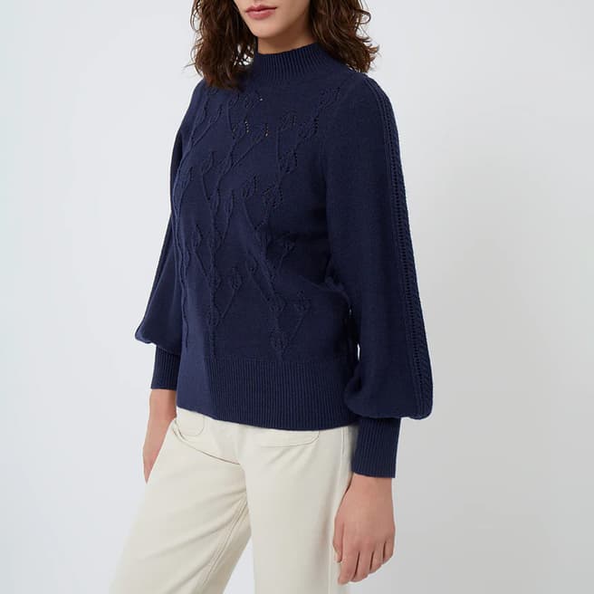 Great Plains Navy Spring Cotton Knitted Jumper                                                                                                                                                                                                                              