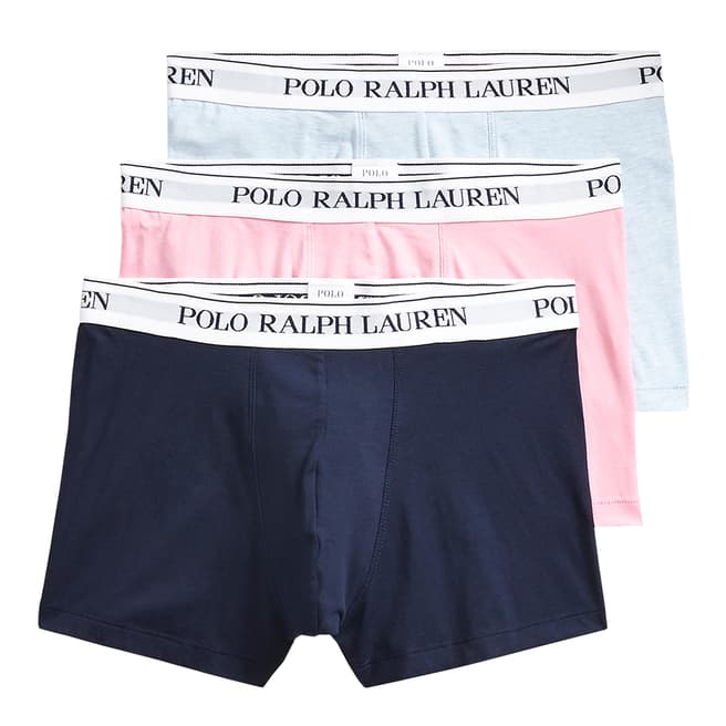 Polo Ralph Lauren Blue/Pink/Navy 3 Pack Cotton Blend Stretch Boxers