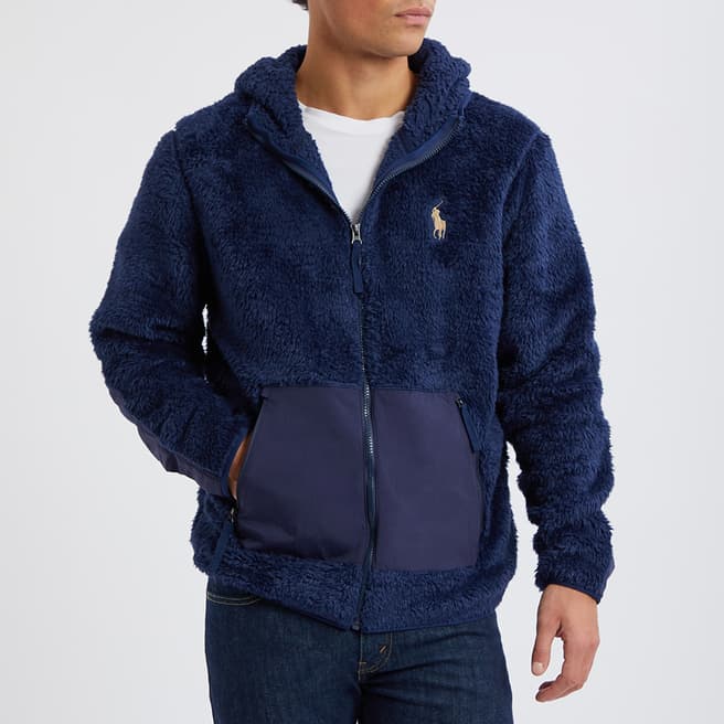 Polo Ralph Lauren Navy Fleece Zipped Hoodie