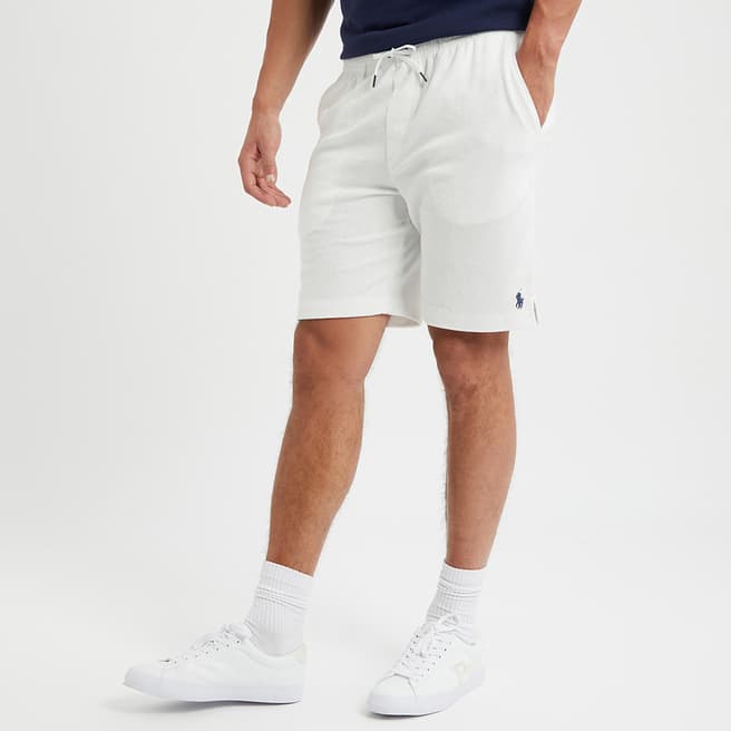 Polo Ralph Lauren White Terry Cotton Blend Shorts