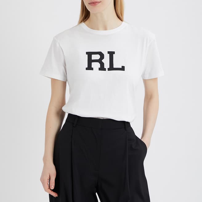 Polo Ralph Lauren White RL Logo Cotton T-Shirt