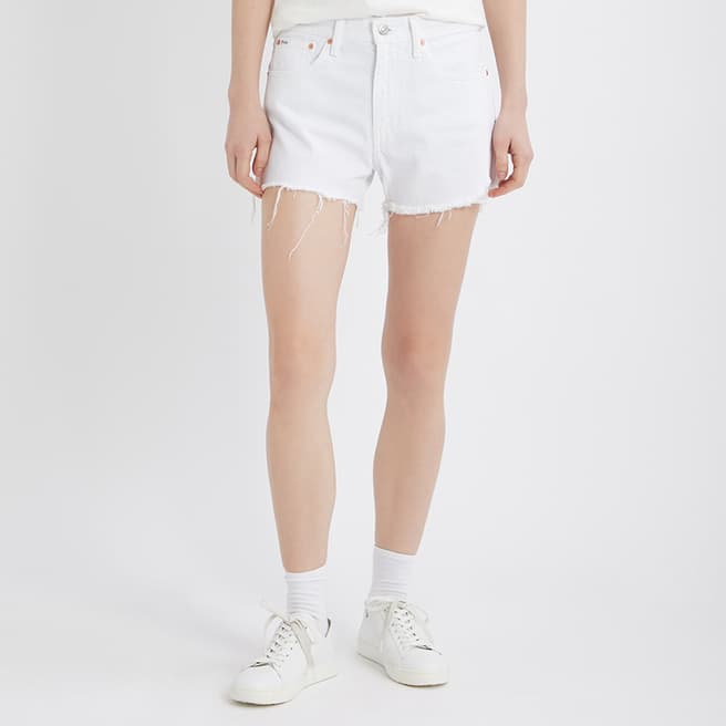 Polo Ralph Lauren White Rigid Distressed Denim Shorts