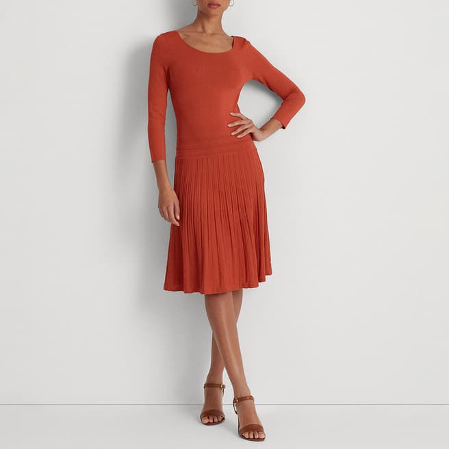 Lauren Ralph Lauren Red Fit and Flare Dress
