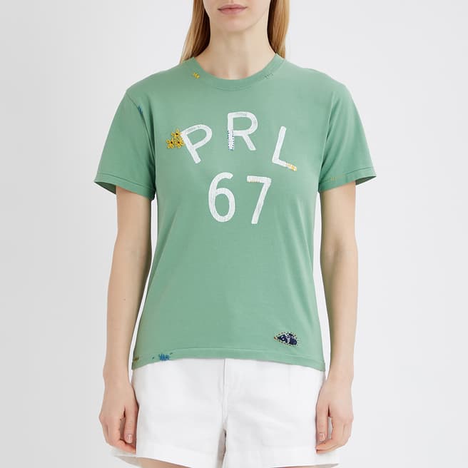 Polo Ralph Lauren Khaki Logo Cotton T-Shirt