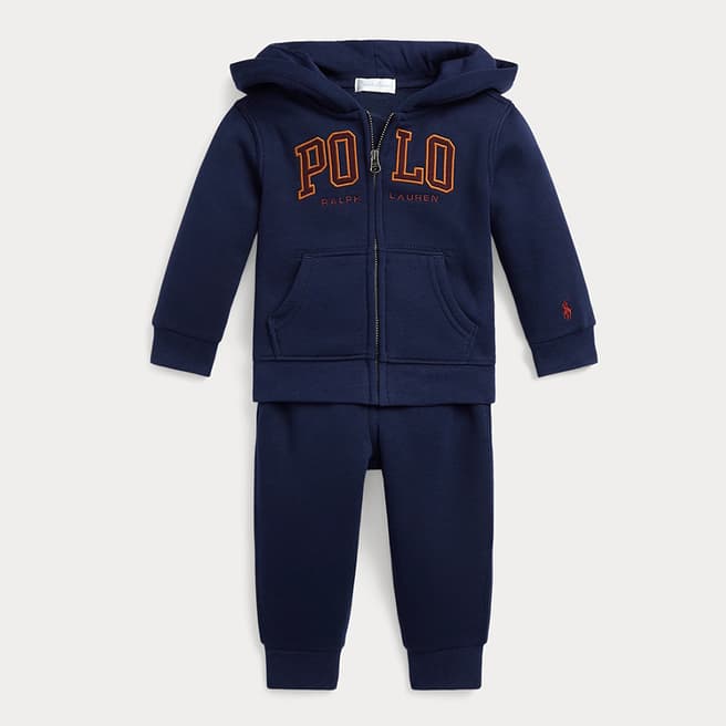 Polo Ralph Lauren Baby Boy's Navy Cotton Blend Zipped Hoodie & Joggers Set