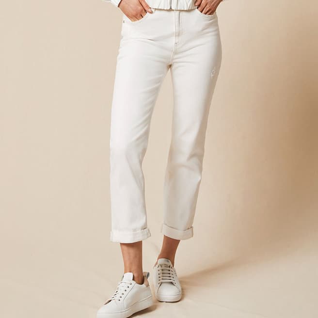 Mint Velvet White Dakota Distressed Jeans 