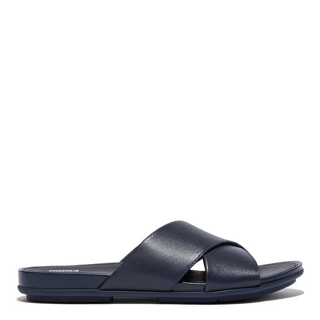 FitFlop Midnight Navy Gracie Leather Cross Slides