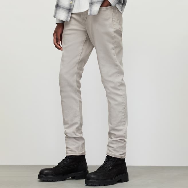 AllSaints Light Grey Rex Overdye Jeans 