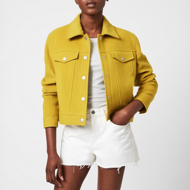 AllSaints Yellow Acey Wool Blend Jacket