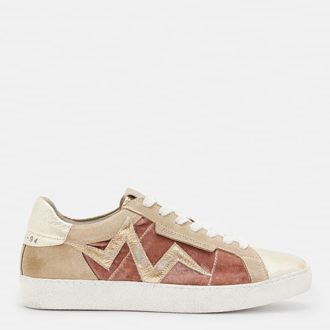 AllSaints Pink Sheer Bolt Leather Trainers