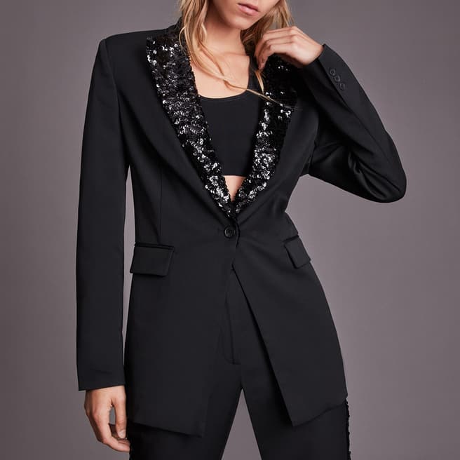 AllSaints Black Sofia Sequin Blazer