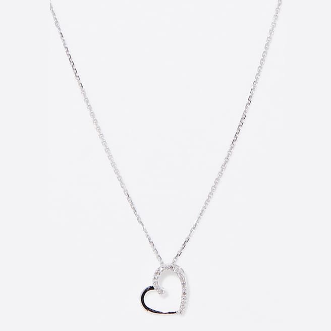 Diamond And Co Silver Precious Heart Pendant Necklace