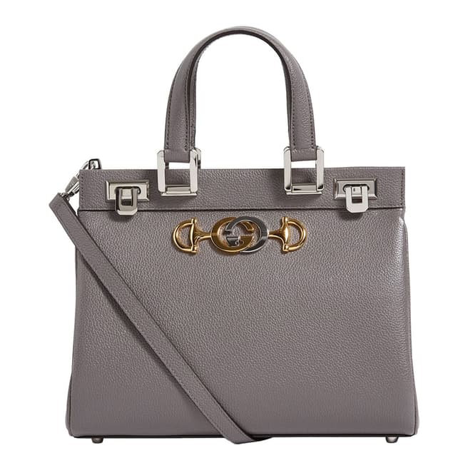 Gucci Gucci Zumi Grey Medium Leather Shoulder Bag