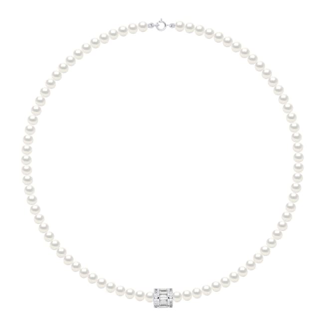 Ateliers Saint Germain Necklace Row Of Real Cultured Freshwater Pearls Semi Round 6-7 mm