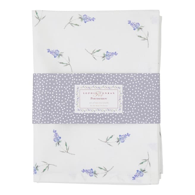 Sophie Conran Set of 2 Lavandula Cotton Tea Towels