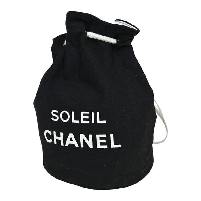 Vintage Chanel Black Drawstring Shoulder Bag
