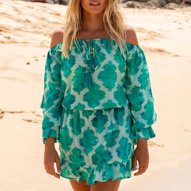 Sophia Alexia Blue Jade Paradise Malibu Mini Dress