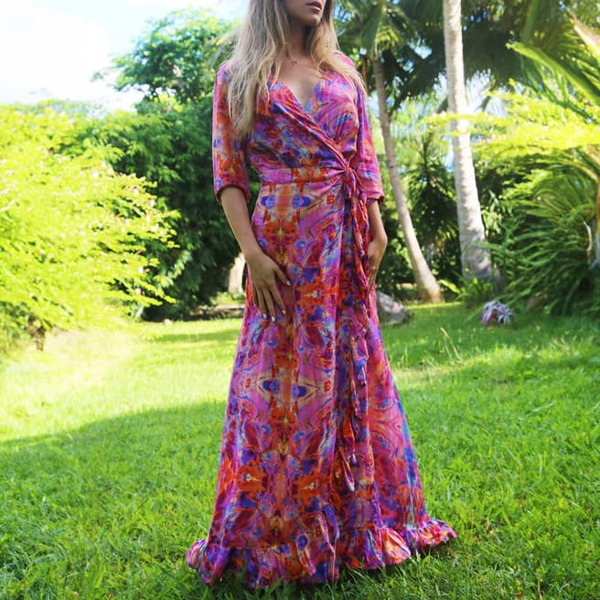 Sophia Alexia Pink Fire Maxi Dress (Long)