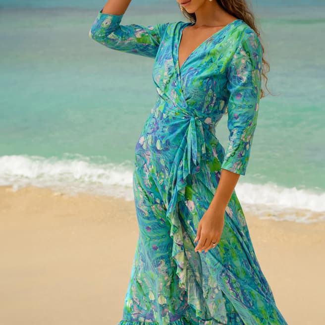 Sophia Alexia Turquoise Glow Maxi Dress (Regular)