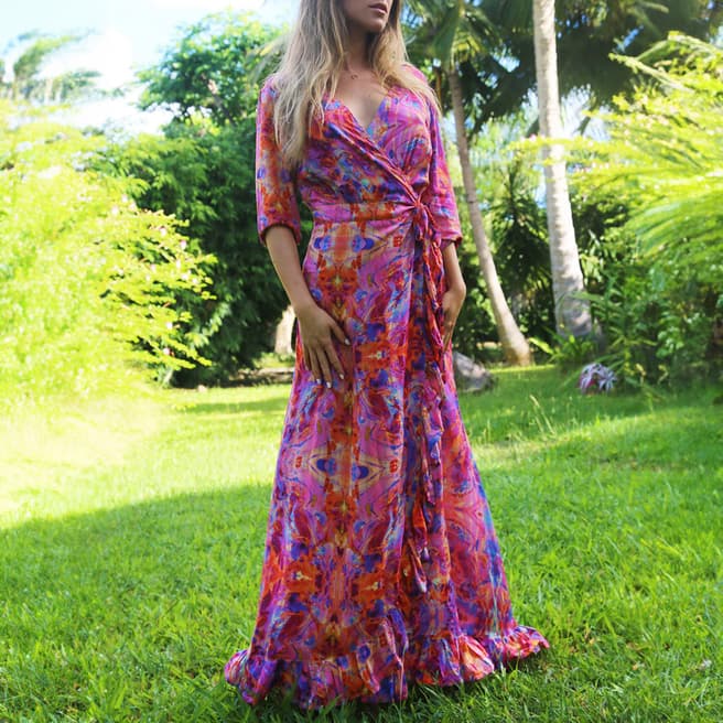 Sophia Alexia Pink Fire Maxi Dress (Regular)