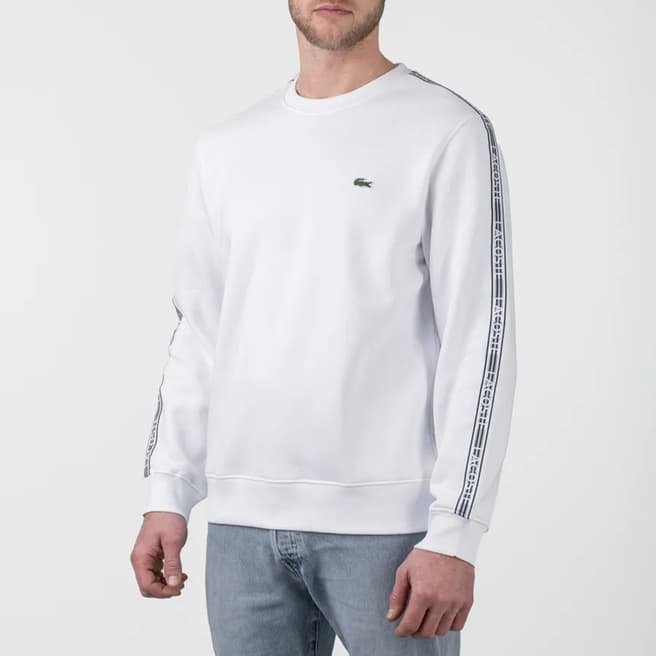 Lacoste White Cotton Blend Sweatshirt