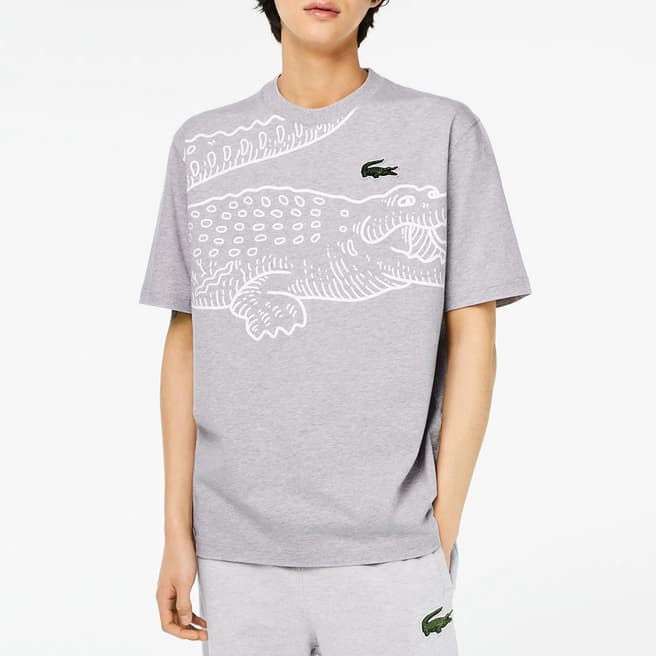 Lacoste Grey Crocodile Cotton T-Shirt