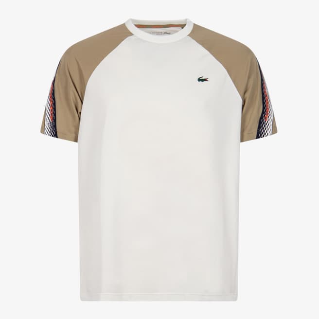 Lacoste White/Beige Printed T-Shirt